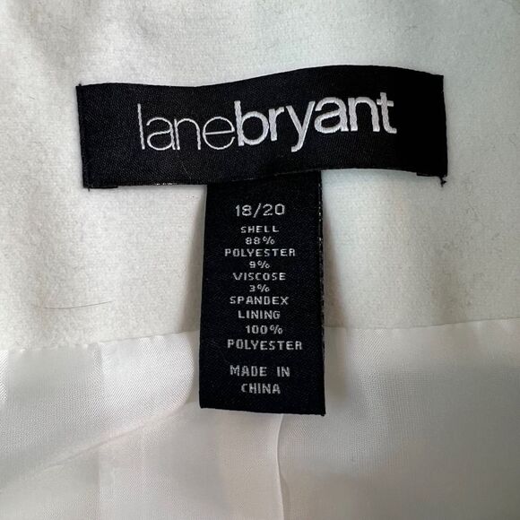 Lane Bryant Double Breasted Coat Womens Size 18/20 Cream White Ruffle Jacket - Picture 3 of 12